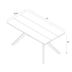 Cross Leg Rectangular Dining Table (72in / 1830mm)