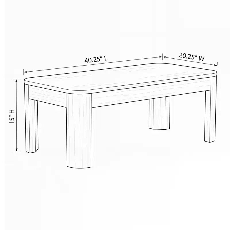 Table Basse Rectangulaire Moderne à Bords Arrondis (1020mm x 510mm)