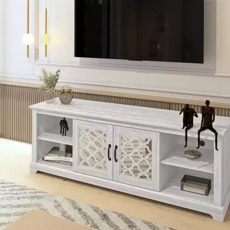 Meuble TV Galanp avec rangement à porte miroir 68,2 L 17,1 P 23,7 H