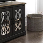 Galano TV Stand with Mirrored Door Storage 68.2 W  17.1 D  29.3 H
