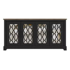 Galano TV Stand with Mirrored Door Storage 68.2 W  17.1 D  29.3 H