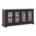Galano TV Stand with Mirrored Door Storage 68.2 W  17.1 D  29.3 H
