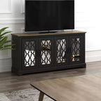 Galano TV Stand with Mirrored Door Storage 68.2 W  17.1 D  29.3 H