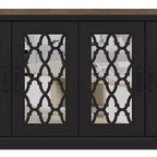 Galano TV Stand with Mirrored Door Storage 68.2 W  17.1 D  29.3 H