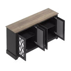 Galano TV Stand with Mirrored Door Storage 68.2 W  17.1 D  29.3 H