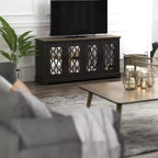 Galano TV Stand with Mirrored Door Storage 68.2 W  17.1 D  29.3 H