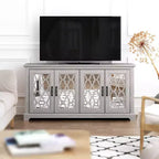 Galano TV Stand with Mirrored Door Storage 68.2 W  17.1 D  29.3 H