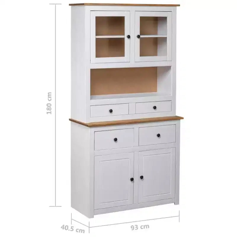 vidaXL Vitrine meuble de rangement en bois pin massif Gamme Panama