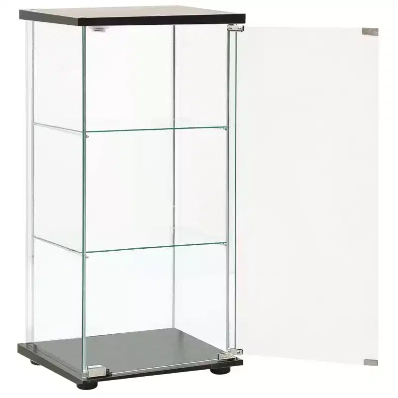 vidaXL Storage Cabinet Bookshelf 4-Shelf Glass Display Cabinet Tempered Glass