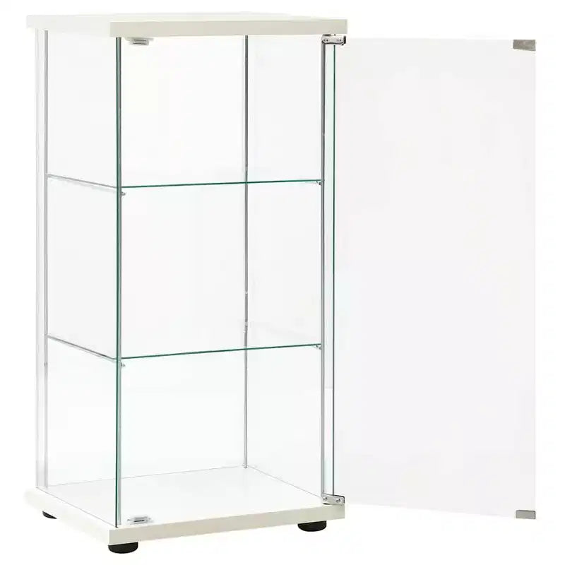 vidaXL Storage Cabinet Bookshelf 4-Shelf Glass Display Cabinet Tempered Glass
