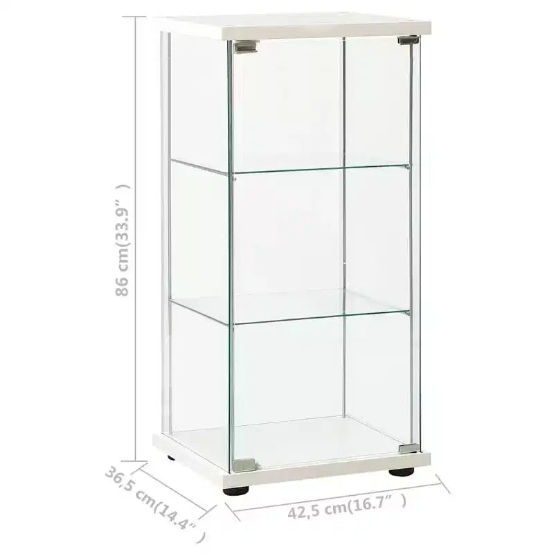 vidaXL Storage Cabinet Bookshelf 4-Shelf Glass Display Cabinet Tempered Glass
