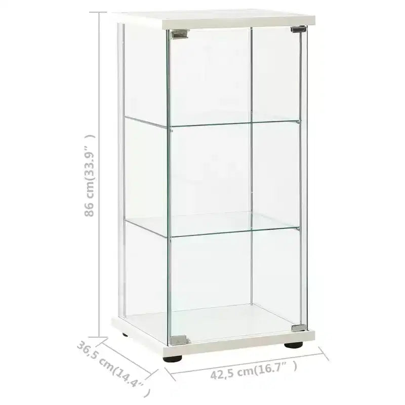 vidaXL Storage Cabinet Bookshelf 4-Shelf Glass Display Cabinet Tempered Glass