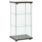 vidaXL Storage Cabinet Bookshelf 4-Shelf Glass Display Cabinet Tempered Glass