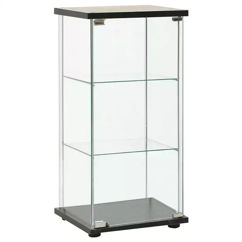 vidaXL Storage Cabinet Bookshelf 4-Shelf Glass Display Cabinet Tempered Glass