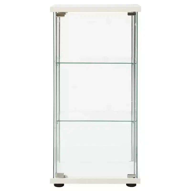 vidaXL Storage Cabinet Bookshelf 4-Shelf Glass Display Cabinet Tempered Glass