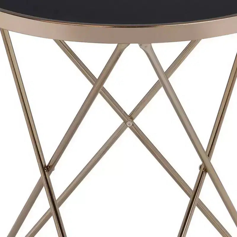 Table d'appoint Royal Hampton, verre noir et champagne