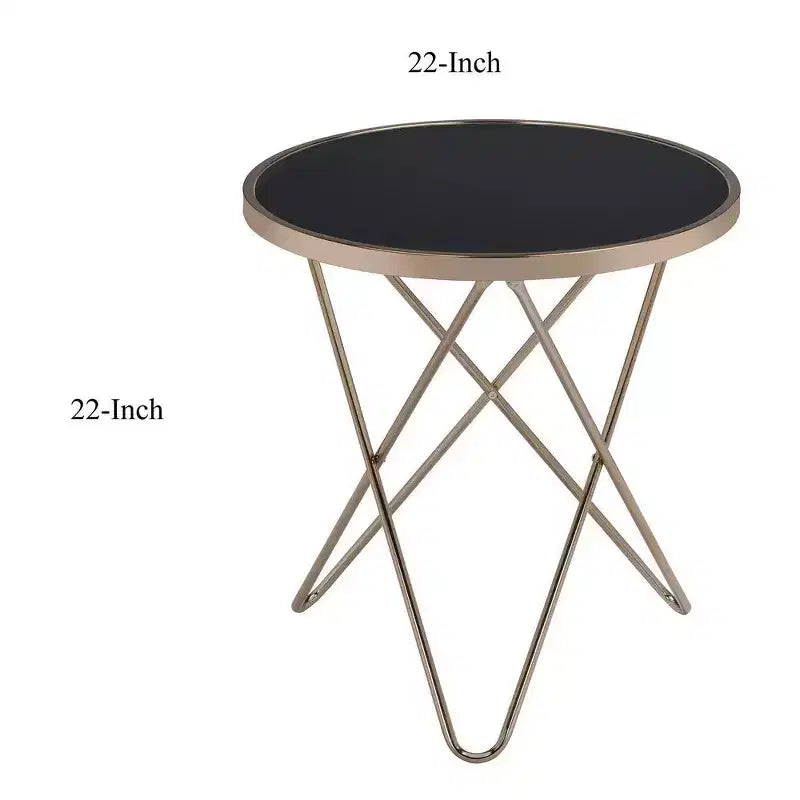 Table d'appoint Royal Hampton, verre noir et champagne