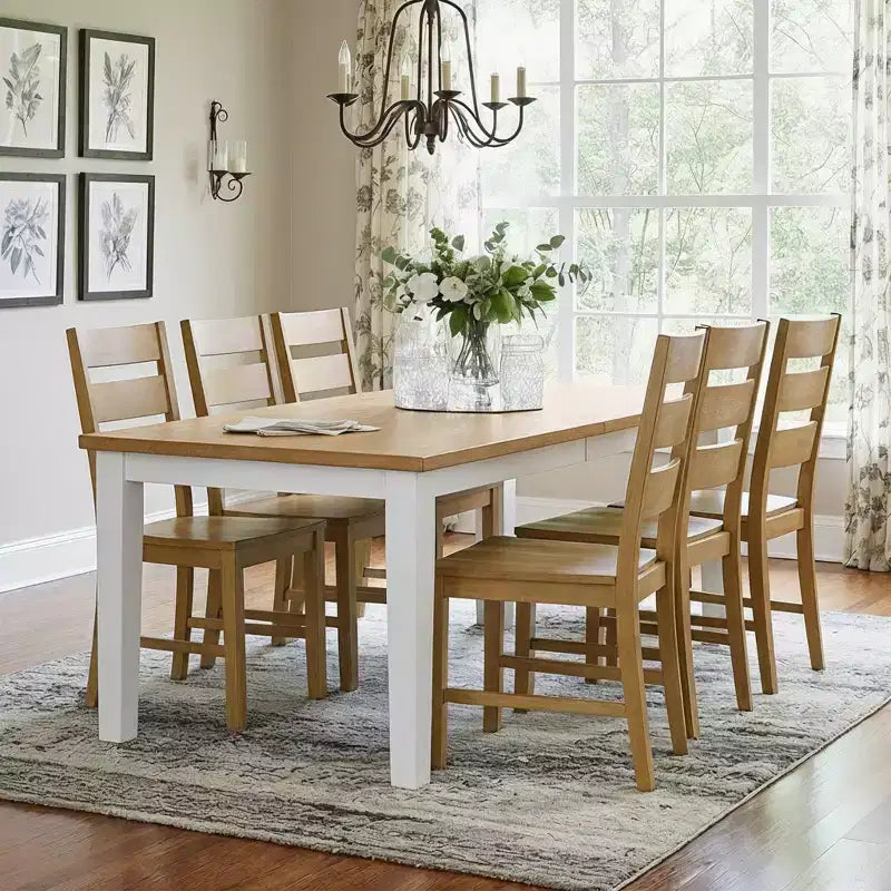 Galano Lot de 2 chaises de salle à manger en bois massif à dossier échelle 47 L 56 P 96,5 H cm