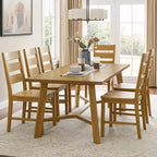 Galano Lot de 2 chaises de salle à manger en bois massif à dossier échelle 47 L 56 P 96,5 H cm