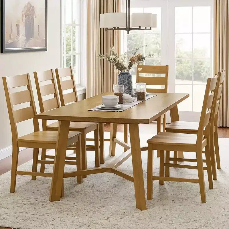 Galano Lot de 2 chaises de salle à manger en bois massif à dossier échelle 47 L 56 P 96,5 H cm