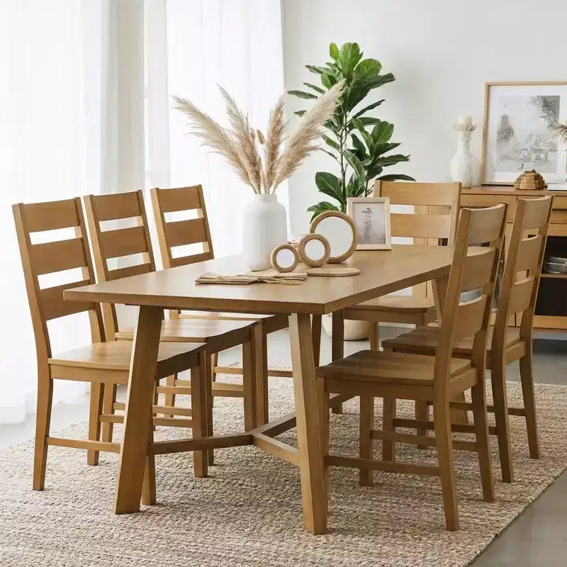 Galano Lot de 2 chaises de salle à manger en bois massif à dossier échelle 47 L 56 P 96,5 H cm