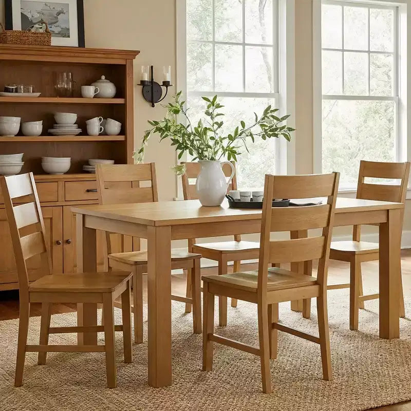 Galano Lot de 2 chaises de salle à manger en bois massif à dossier échelle 47 L 56 P 96,5 H cm
