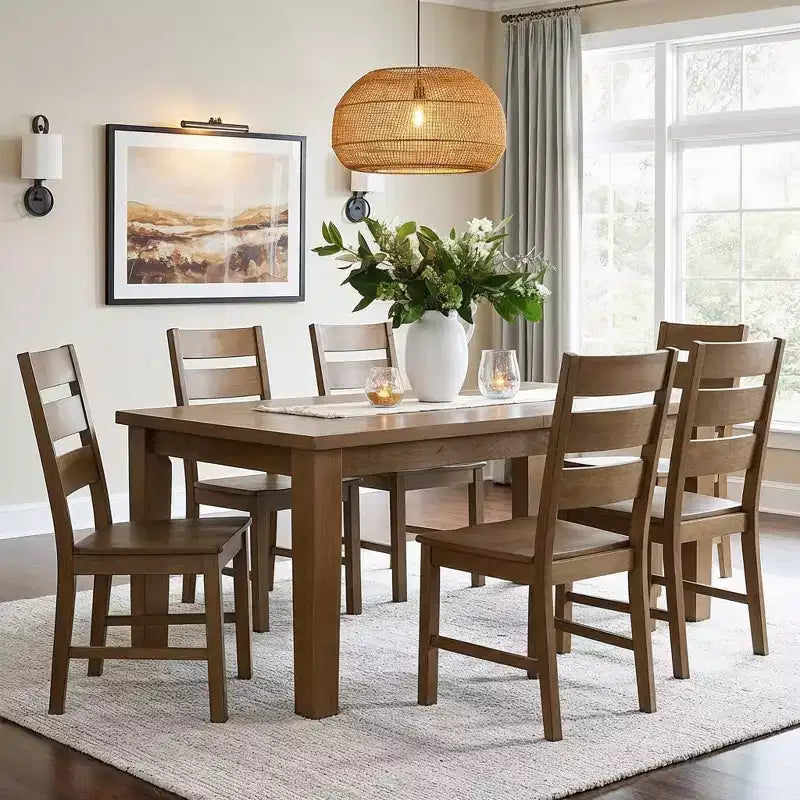 Galano Lot de 2 chaises de salle à manger en bois massif à dossier échelle 47 L 56 P 96,5 H cm