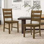 Galano Lot de 2 chaises de salle à manger en bois massif à dossier échelle 47 L 56 P 96,5 H cm