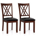 Costway Set of 2 Dining Chair Kitchen Chair with Backrest Padded Seat & Rubber Wood Legs