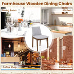 Costway Chaises de salle à manger en bois (lot de 2) avec coussins, dossier haut incurvé, pour salle à manger