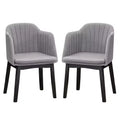 Costway 2PCS Modern Dining Chairs Upholstered Velvet Accent Chairs w/ Curved Backrests