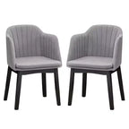 Costway 2PCS Modern Dining Chairs Upholstered Velvet Accent Chairs w/ Curved Backrests