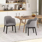 Lot de 2 chaises de salle à manger modernes Costway, chaises d'appoint rembourrées en velours avec dossiers incurvés