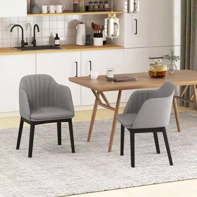 Lot de 2 chaises de salle à manger modernes Costway, chaises d'appoint rembourrées en velours avec dossiers incurvés