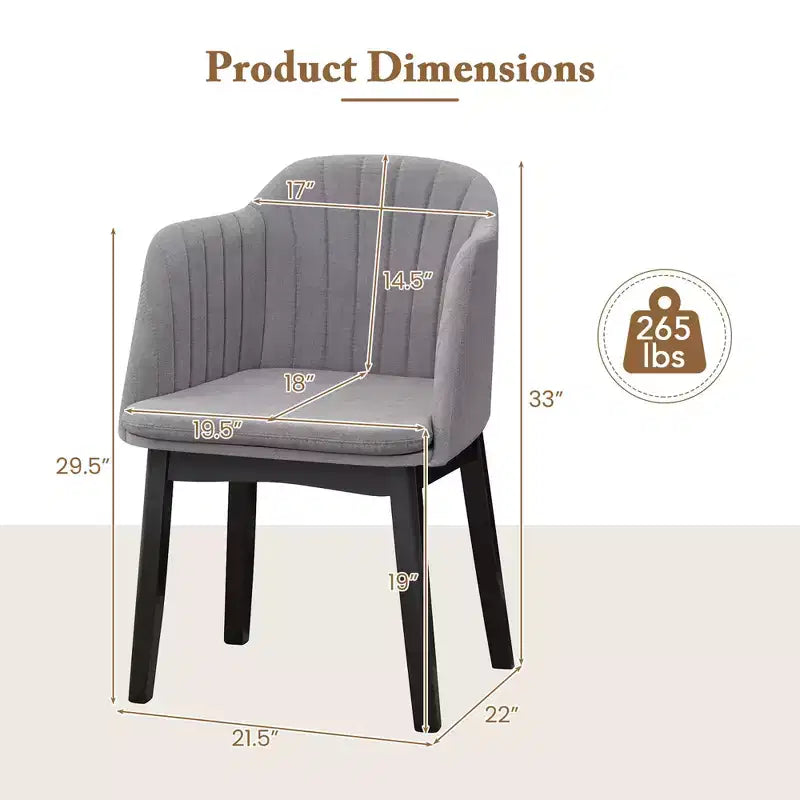 Lot de 2 chaises de salle à manger modernes Costway, chaises d'appoint rembourrées en velours avec dossiers incurvés
