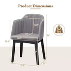 Lot de 2 chaises de salle à manger modernes Costway, chaises d'appoint rembourrées en velours avec dossiers incurvés