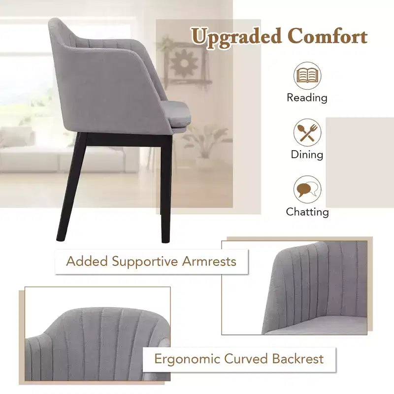 Lot de 2 chaises de salle à manger modernes Costway, chaises d'appoint rembourrées en velours avec dossiers incurvés