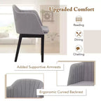 Lot de 2 chaises de salle à manger modernes Costway, chaises d'appoint rembourrées en velours avec dossiers incurvés