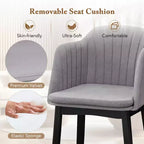 Lot de 2 chaises de salle à manger modernes Costway, chaises d'appoint rembourrées en velours avec dossiers incurvés