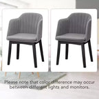 Lot de 2 chaises de salle à manger modernes Costway, chaises d'appoint rembourrées en velours avec dossiers incurvés