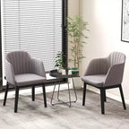 Lot de 2 chaises de salle à manger modernes Costway, chaises d'appoint rembourrées en velours avec dossiers incurvés