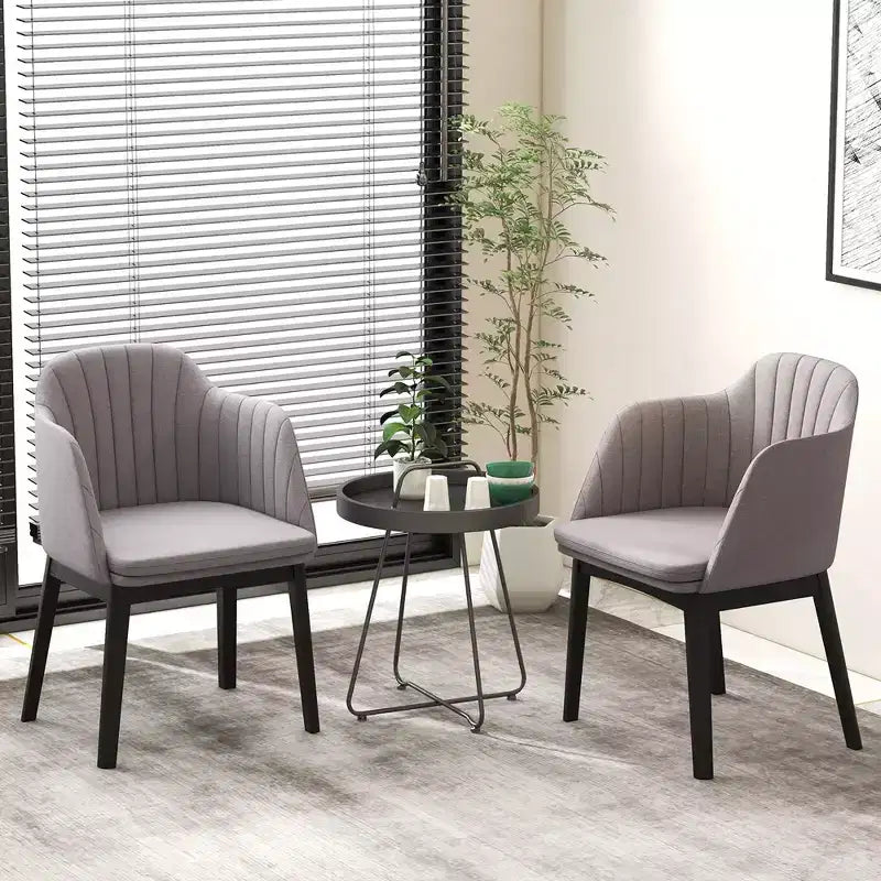 Lot de 2 chaises de salle à manger modernes Costway, chaises d'appoint rembourrées en velours avec dossiers incurvés