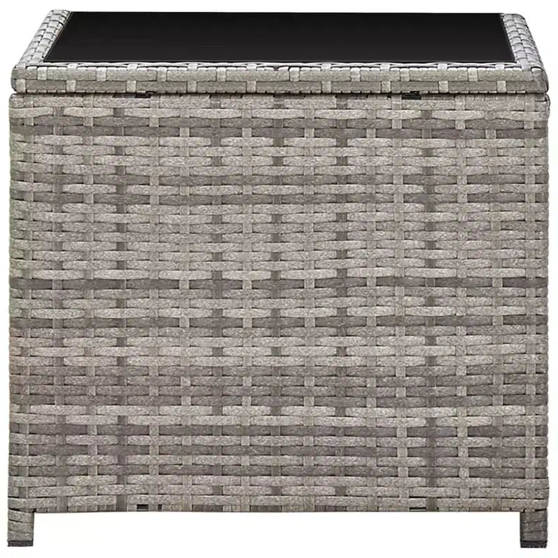 vidaXL Coffee Table Grey and Black Poly Rattan Compact Durable