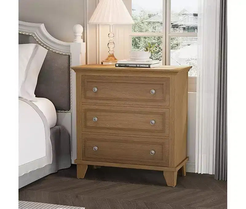 Commode à 3 tiroirs pour chambre à coucher, commode en bois noir pour chambre à coucher, petite commode rustique, table de chevet, armoire de rangement en bois