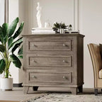 Commode à 3 tiroirs pour chambre à coucher, commode en bois noir pour chambre à coucher, petite commode rustique, table de chevet, armoire de rangement en bois