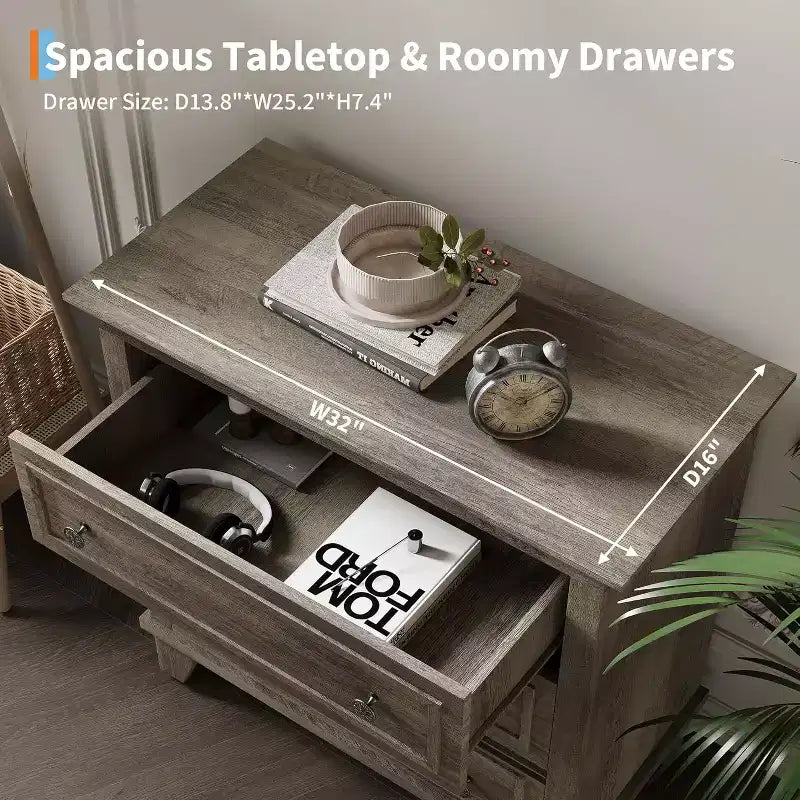 Commode à 3 tiroirs pour chambre à coucher, commode en bois noir pour chambre à coucher, petite commode rustique, table de chevet, armoire de rangement en bois