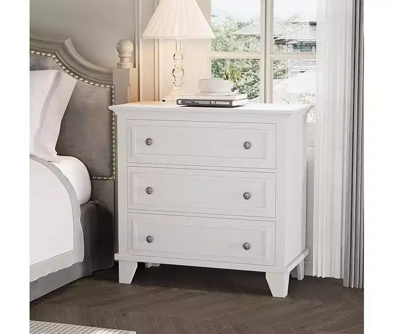 Commode à 3 tiroirs pour chambre à coucher, commode en bois noir pour chambre à coucher, petite commode rustique, table de chevet, armoire de rangement en bois