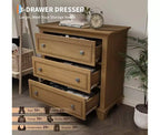 Commode à 3 tiroirs pour chambre à coucher, commode en bois noir pour chambre à coucher, petite commode rustique, table de chevet, armoire de rangement en bois