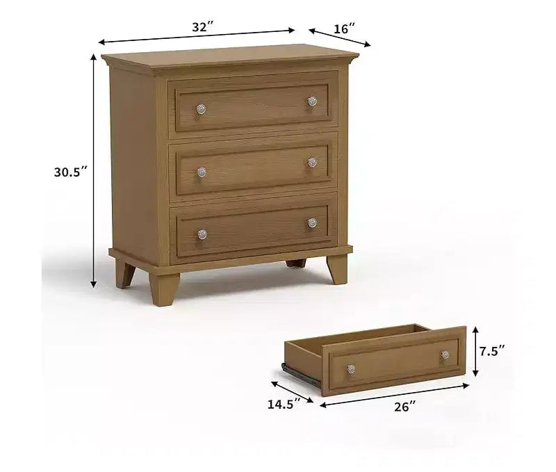 Commode à 3 tiroirs pour chambre à coucher, commode en bois noir pour chambre à coucher, petite commode rustique, table de chevet, armoire de rangement en bois