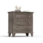 Commode à 3 tiroirs pour chambre à coucher, commode en bois noir pour chambre à coucher, petite commode rustique, table de chevet, armoire de rangement en bois
